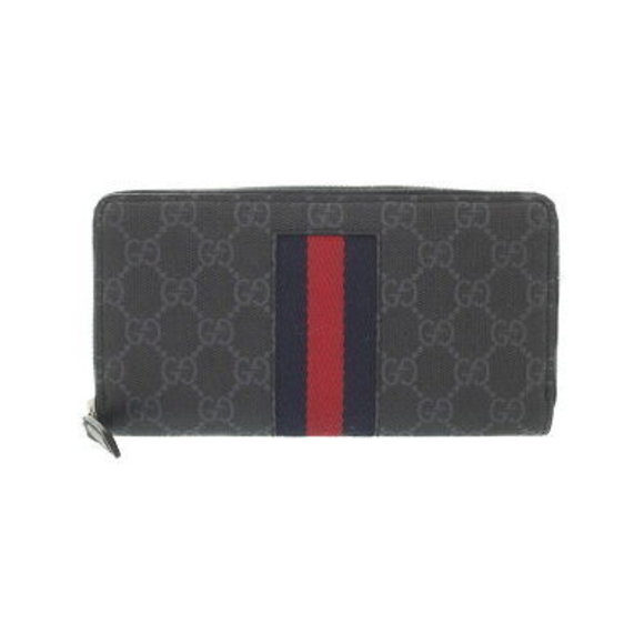 Gucci GG Supreme Web Black Zip Wallet Long - Picture 1 of 5